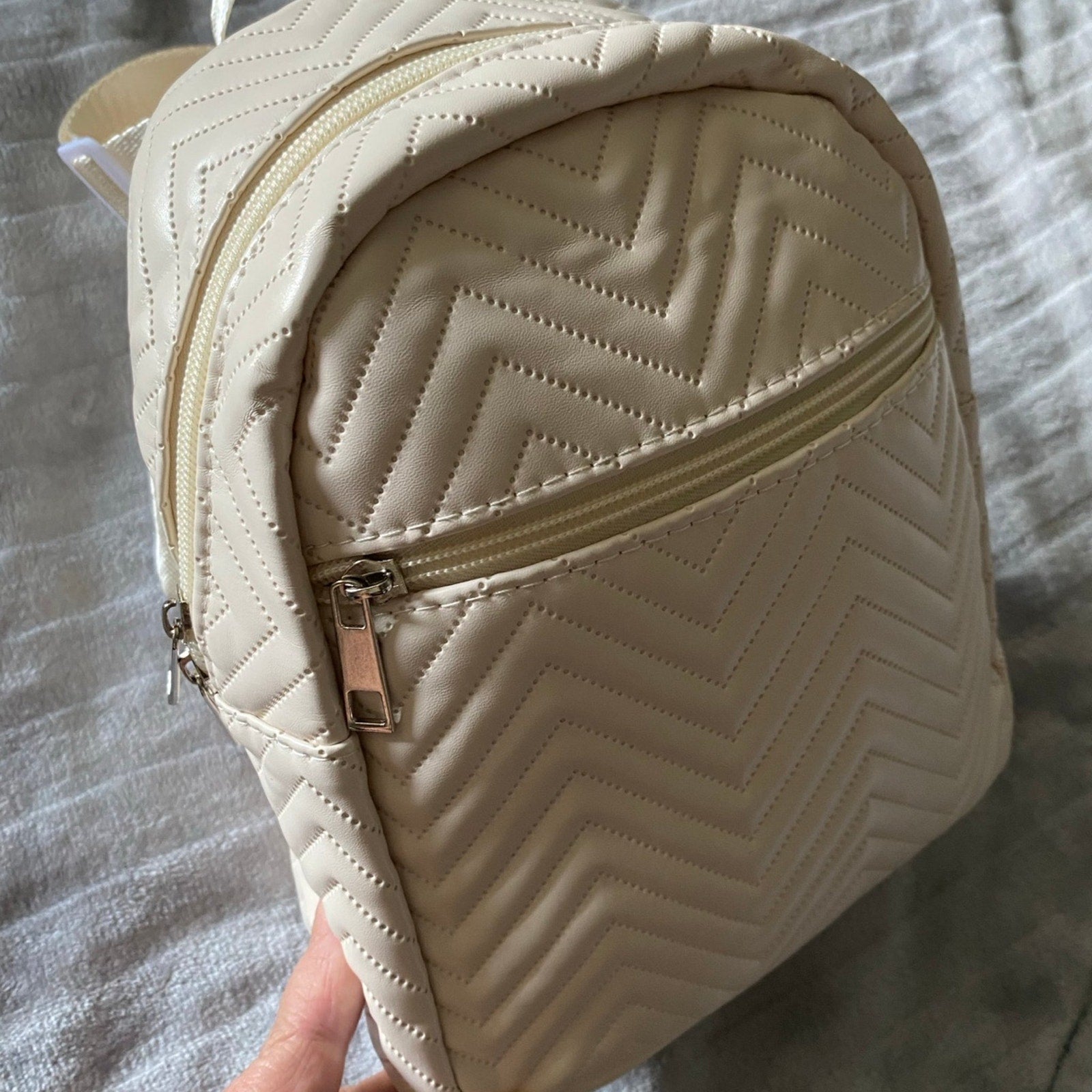 Quilted Mini Backpack Off-White