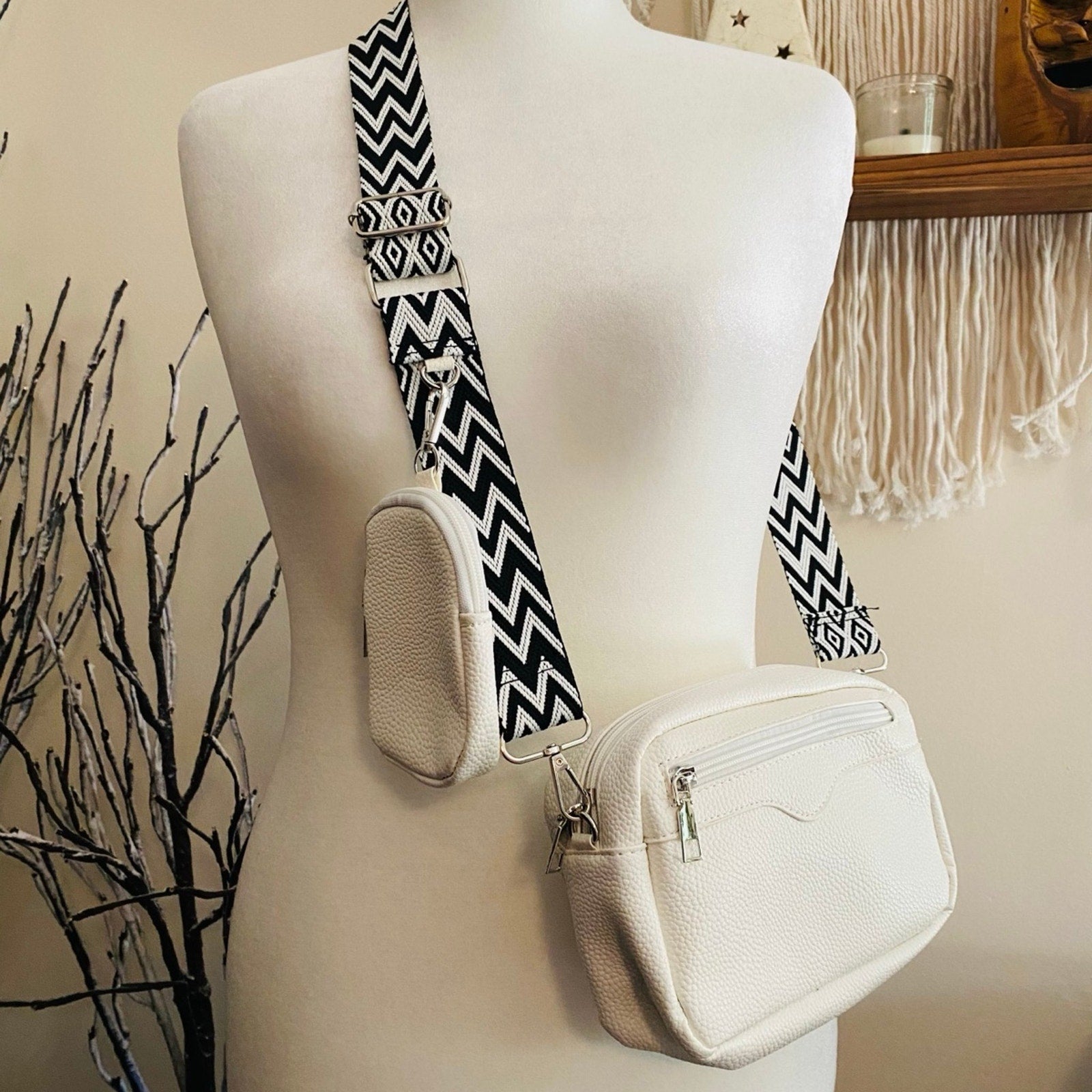 White Crossbody Boho Bag