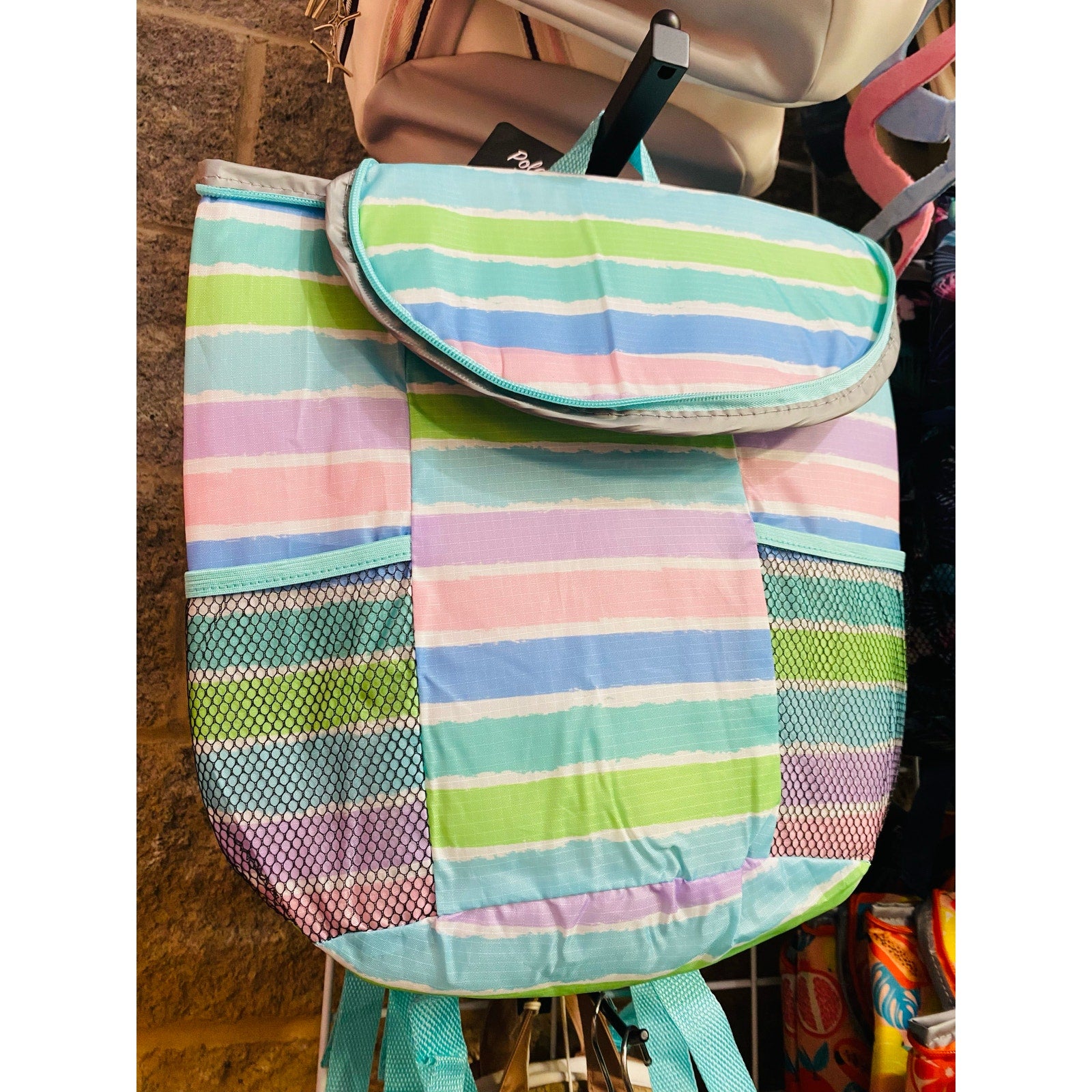 Polar Pack Backpack Cooler Pastel Stripe Design