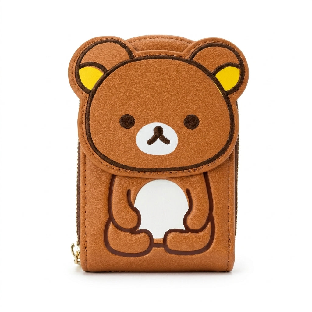 San-X Rilakkuma Accordion Card Holder Wallet front view on white background