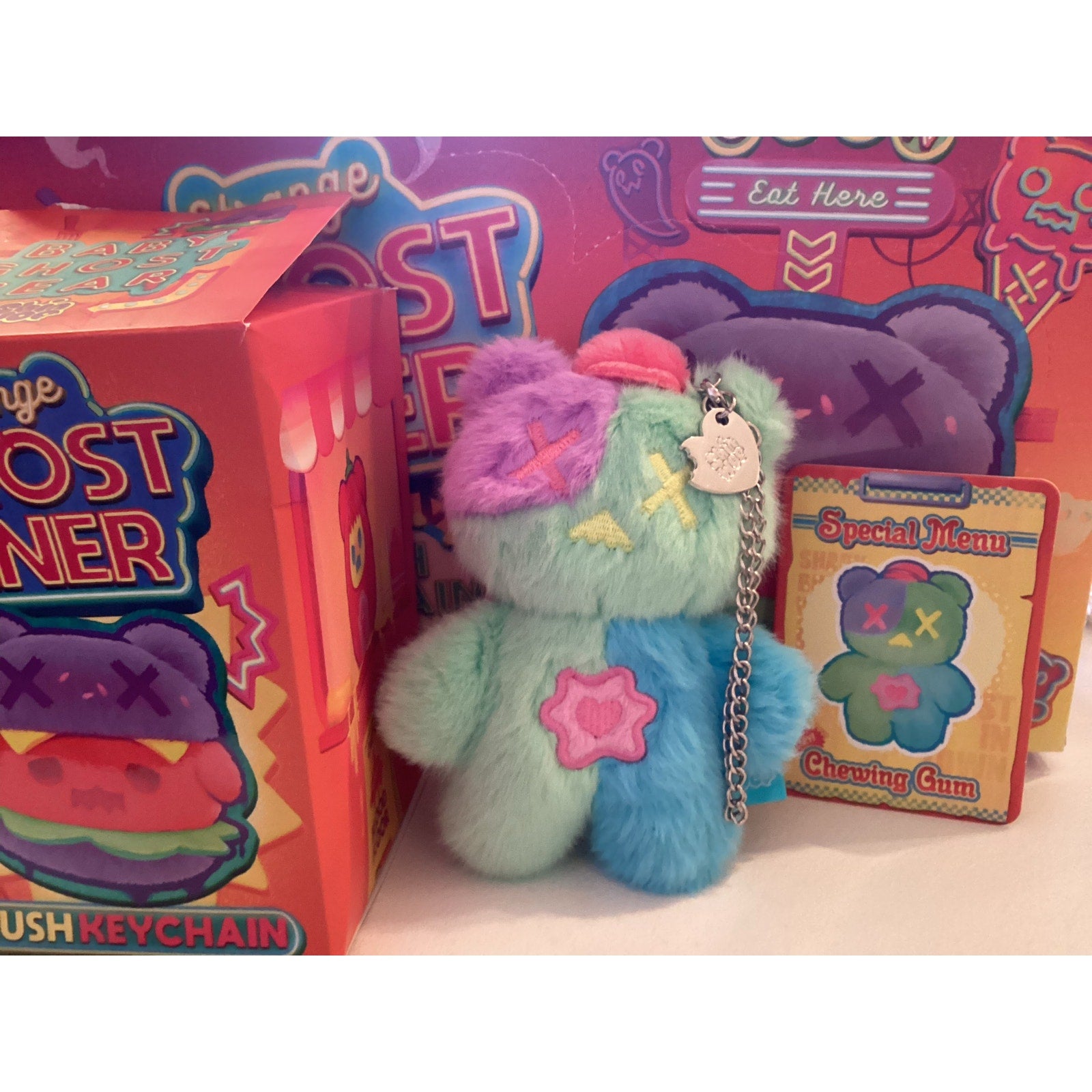 F.Un x Shinwoo Strange Ghost Diner Plush Keychain Blind Box “Chewing Gum”