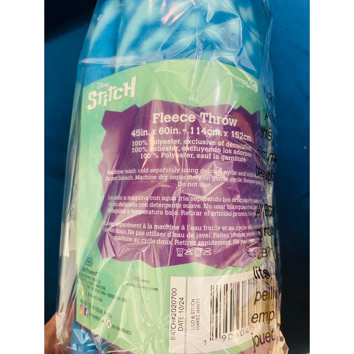 Stitch Fleece Throw Blanket 45x60"