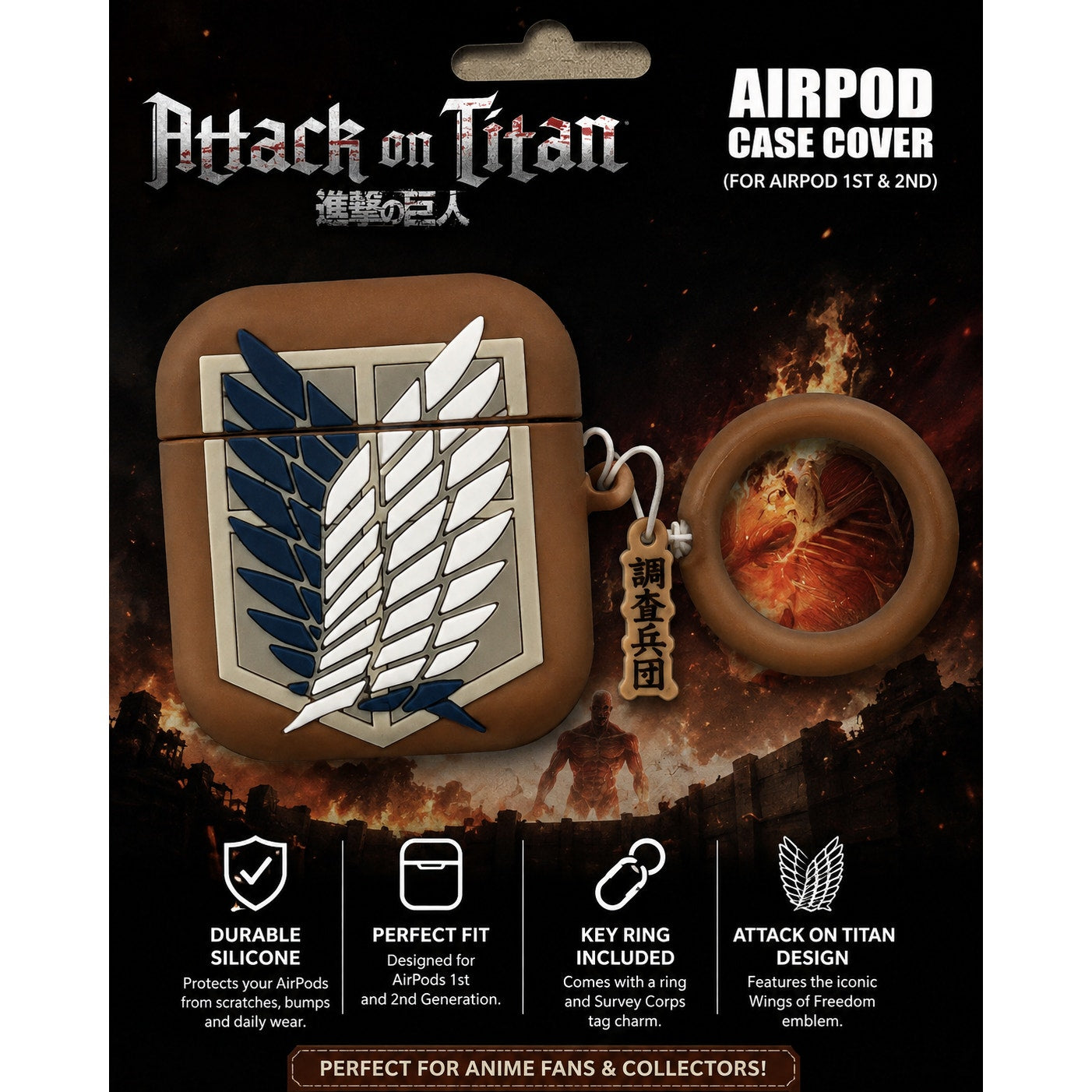 Attack on Titan Survey Corps AirPods Case Cover (1st & 2nd Gen)