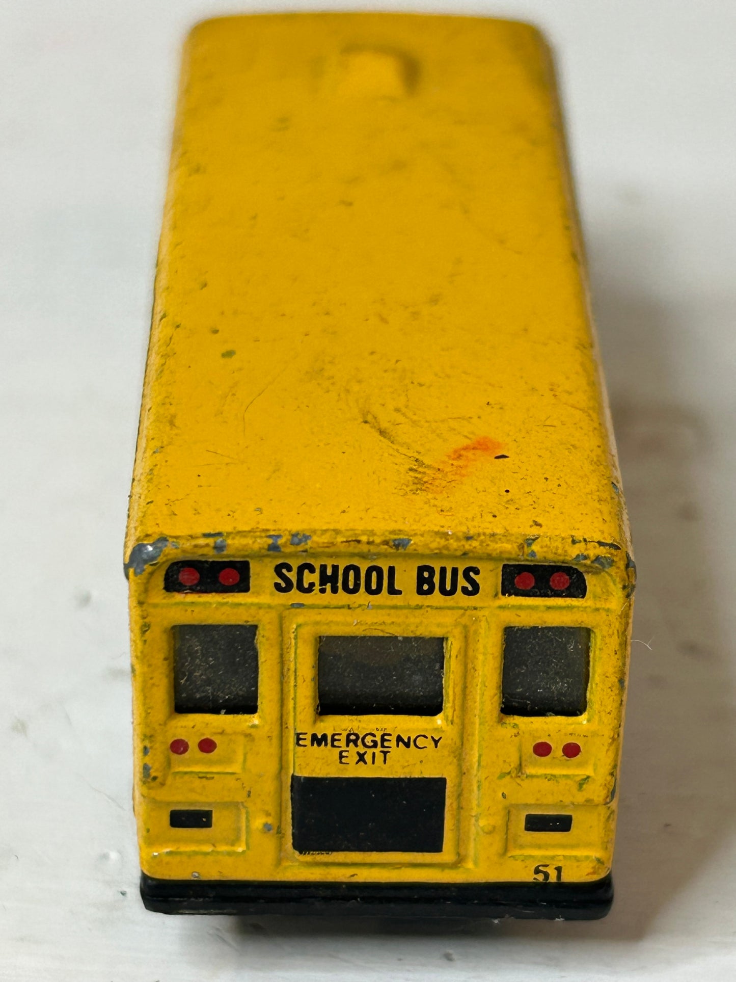 Vintage Die-Cast Yellow School Bus Toy Vehicle