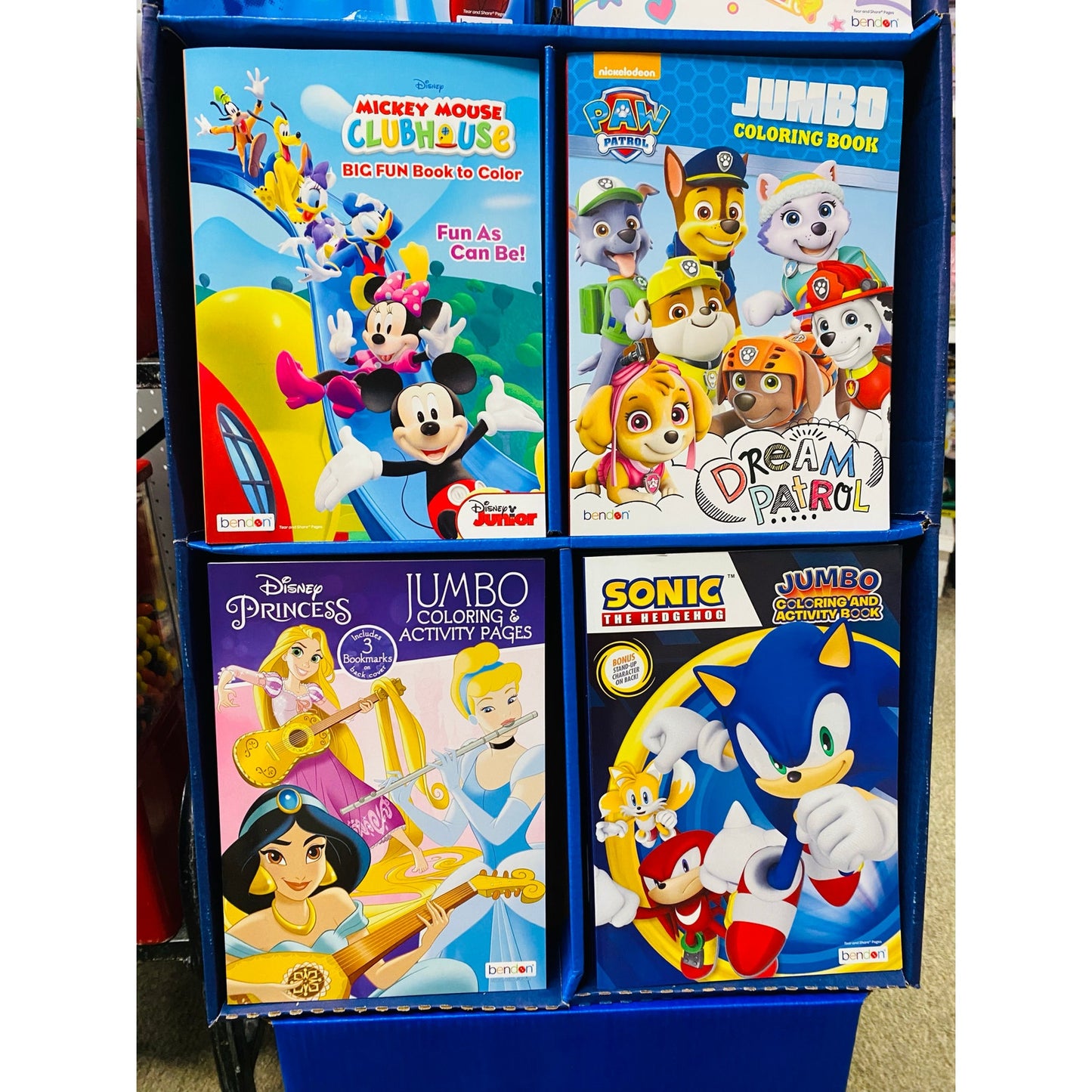 Licensed Coloring Books On Floor Display