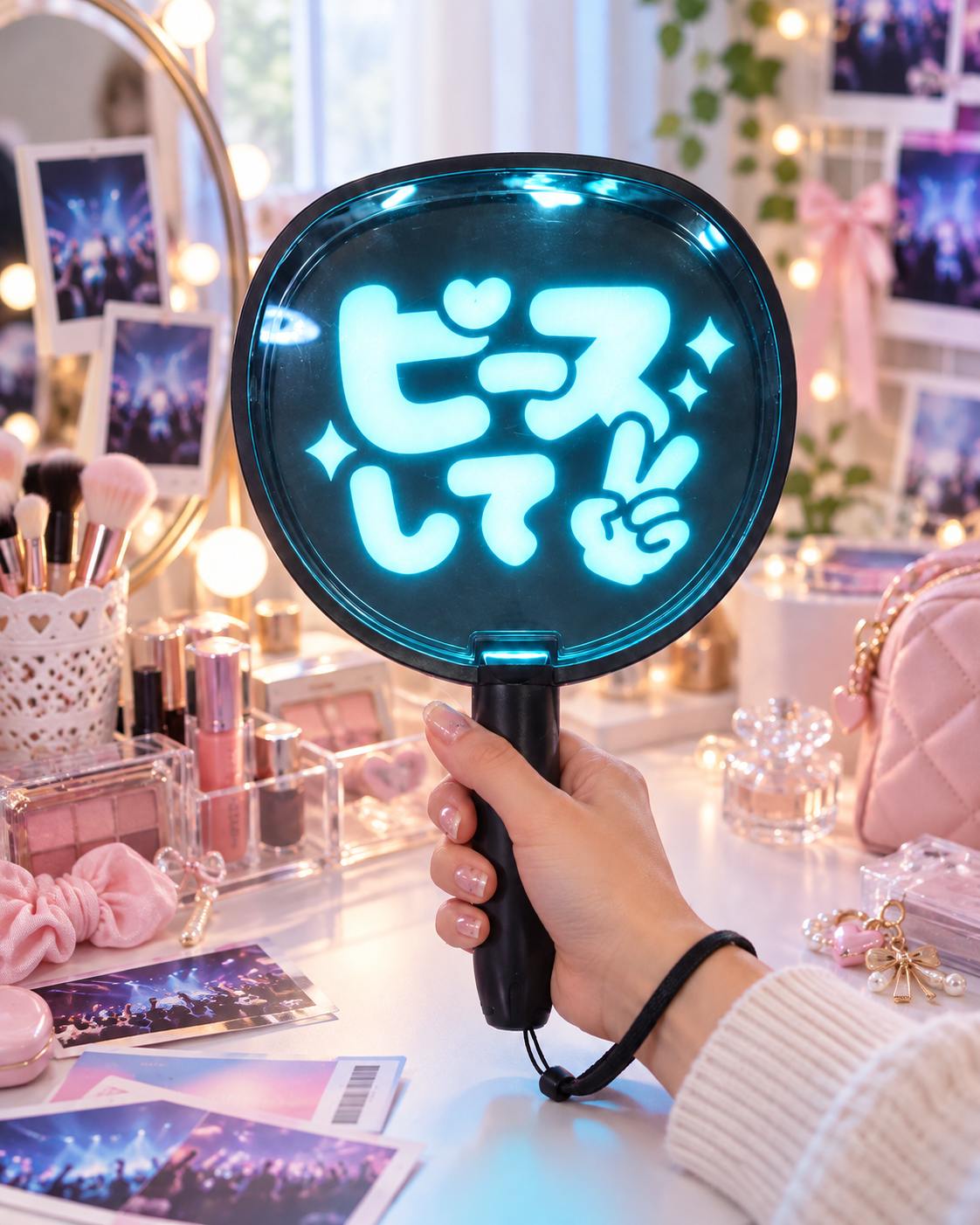 Peanuts Club Japanese LED Oshi Fan Light 10 Color DIY Uchiwa