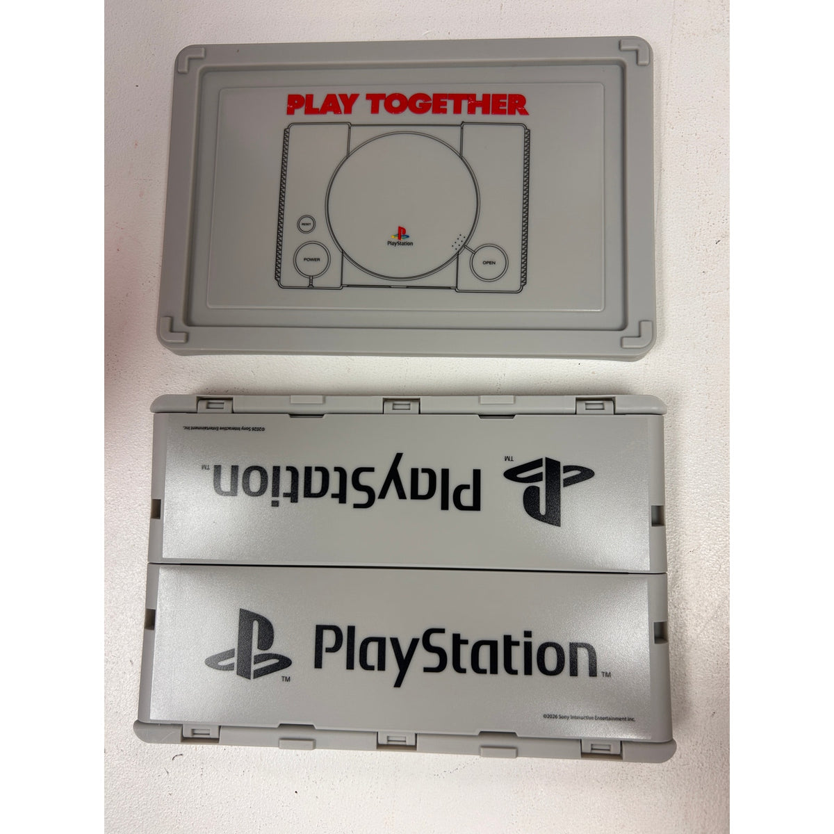 PlayStation Gray Folding Storage Crate with Lid – Press Start Design