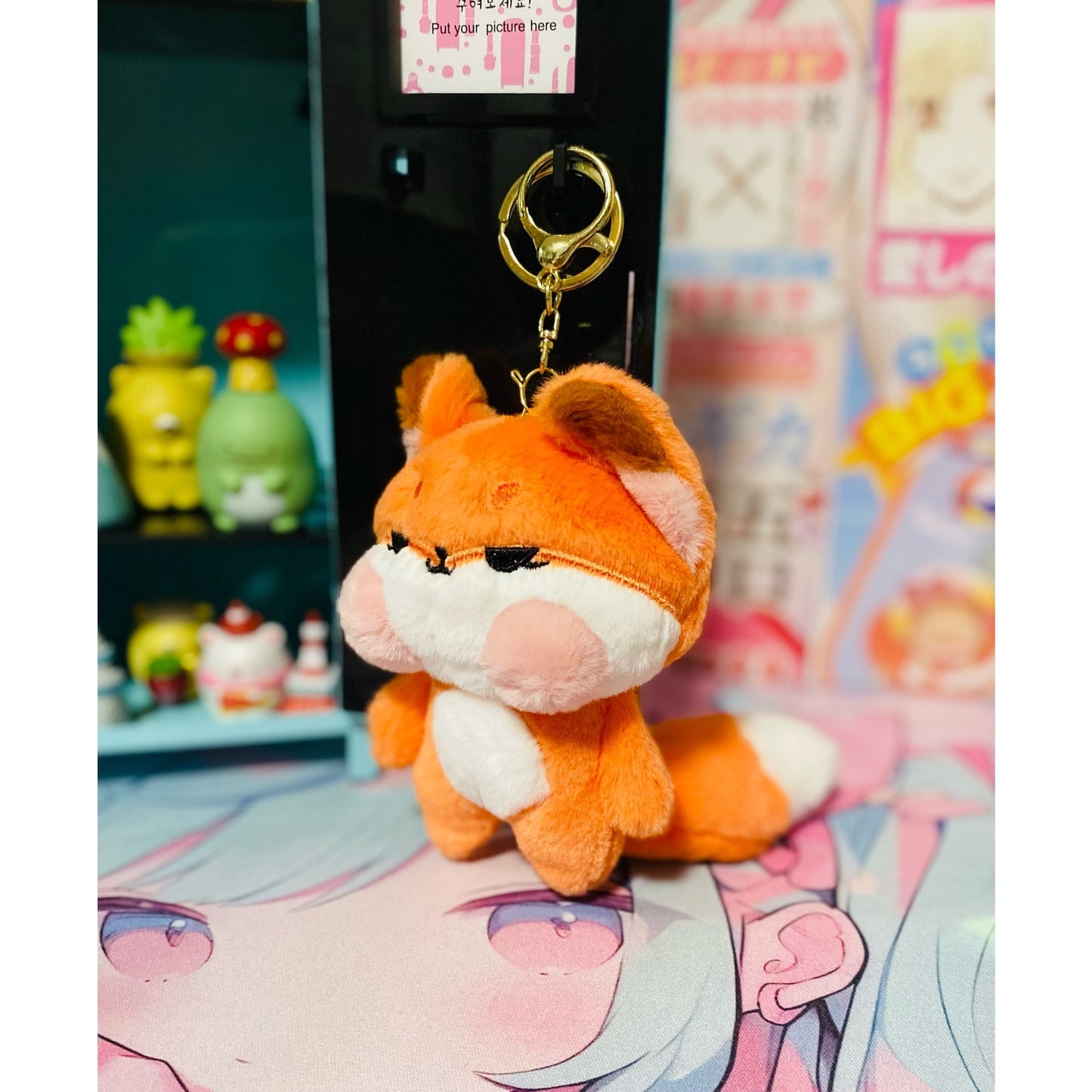 Kawaii Chibi Red Fox Plush Keychain Bag Clip