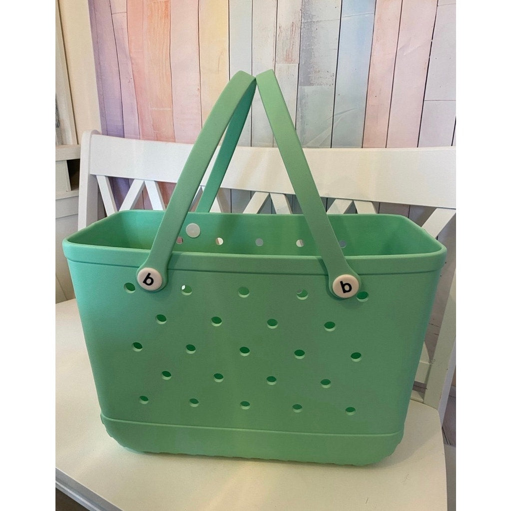 Extra Large Mint Green Beach Tote Jibbitz Bag