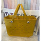 Extra Large Yellow Beach Bag Jibbitz Charm Tote