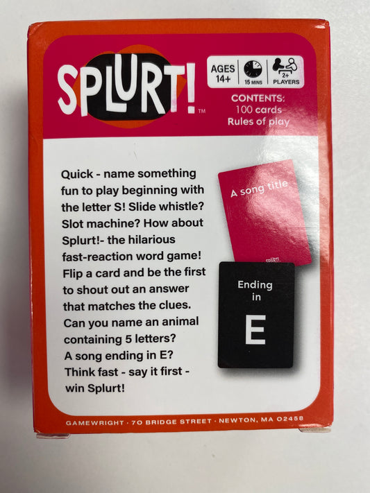 Gamewright Splurt! Fast-Reaction Word Card Game – 2+ Players