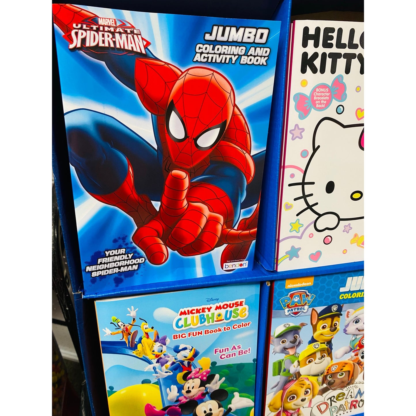 Licensed Coloring Books On Floor Display