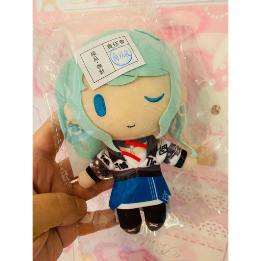 Llavero con clip para bolso de peluche de Hatsune Miku con el escenario colorido de Street Sekai