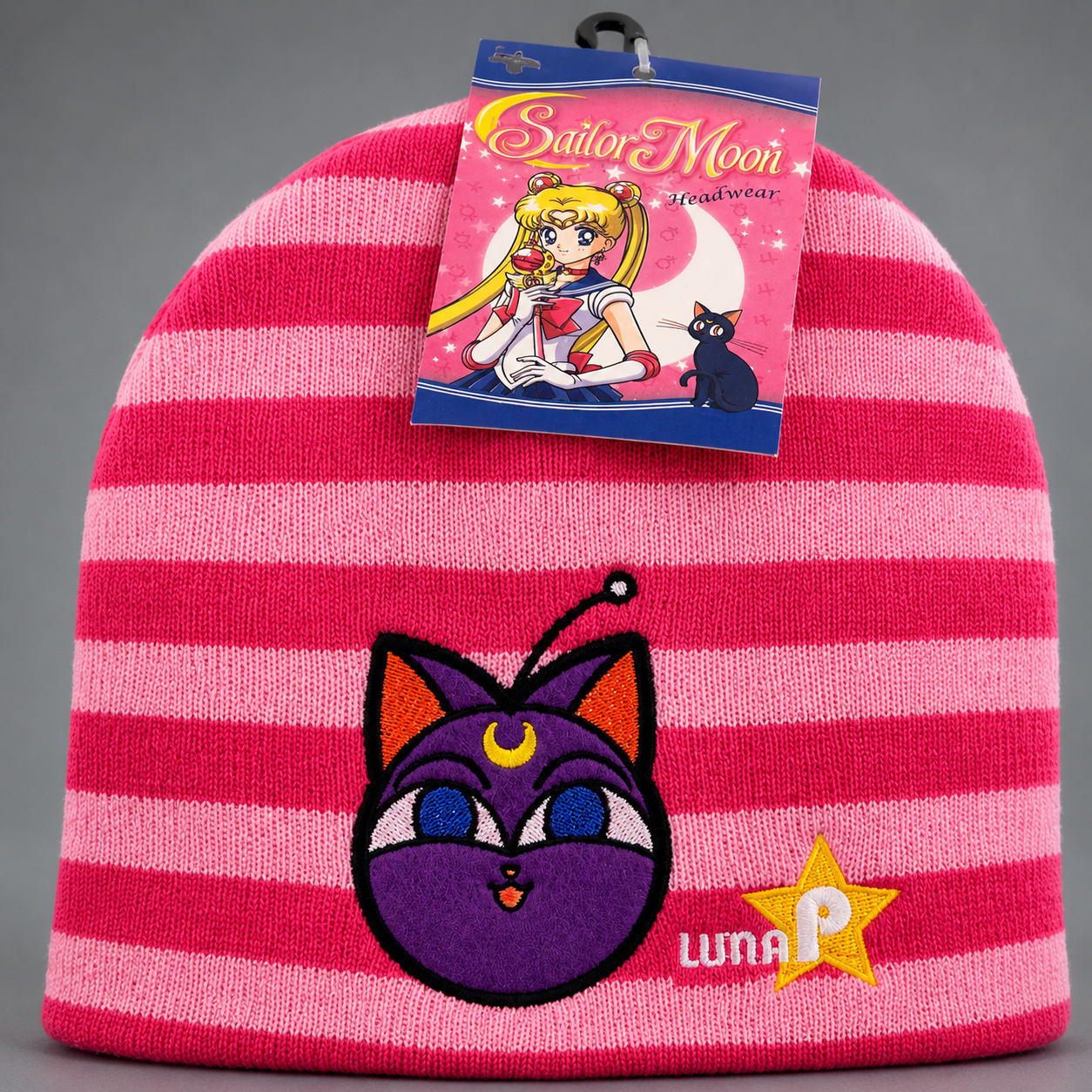 Sailor Moon Luna-P Pink Striped Beanie