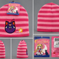 Sailor Moon Luna-P Pink Striped Beanie