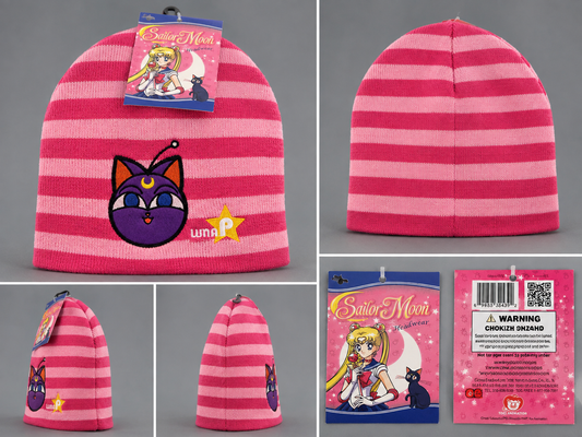 Sailor Moon Luna-P Pink Striped Beanie