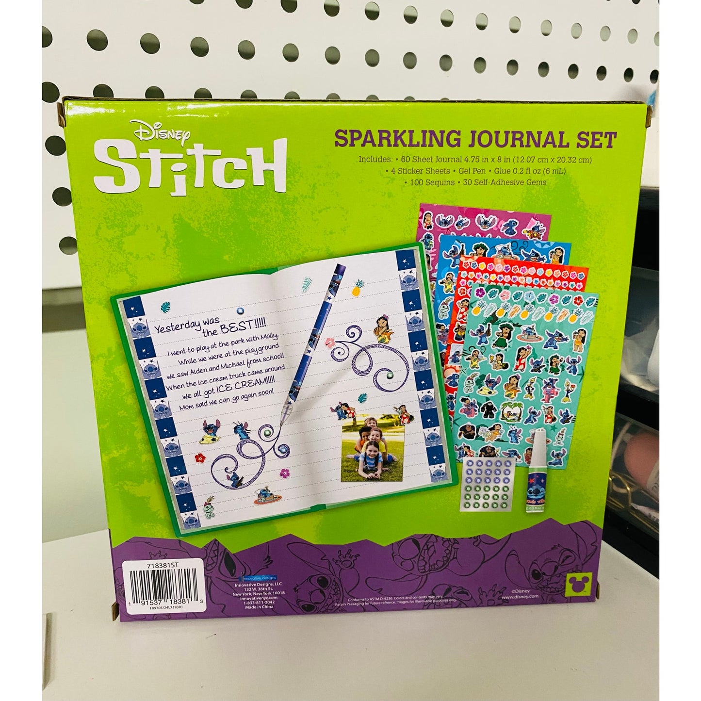 Disney Stitch Sparkling Journal Set