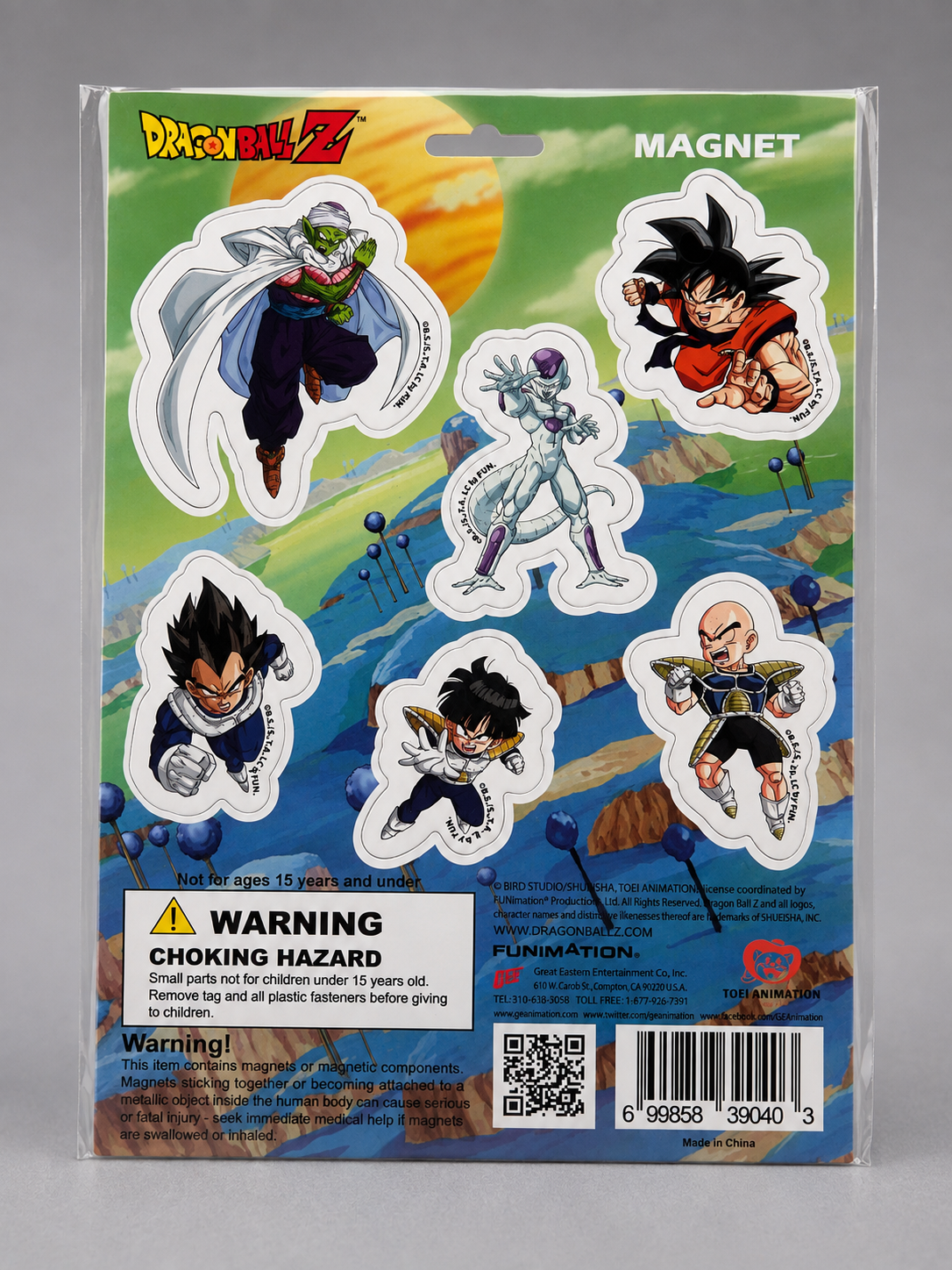 Dragon Ball Z 6-Piece Character Magnet Set – Goku, Vegeta, Piccolo & More