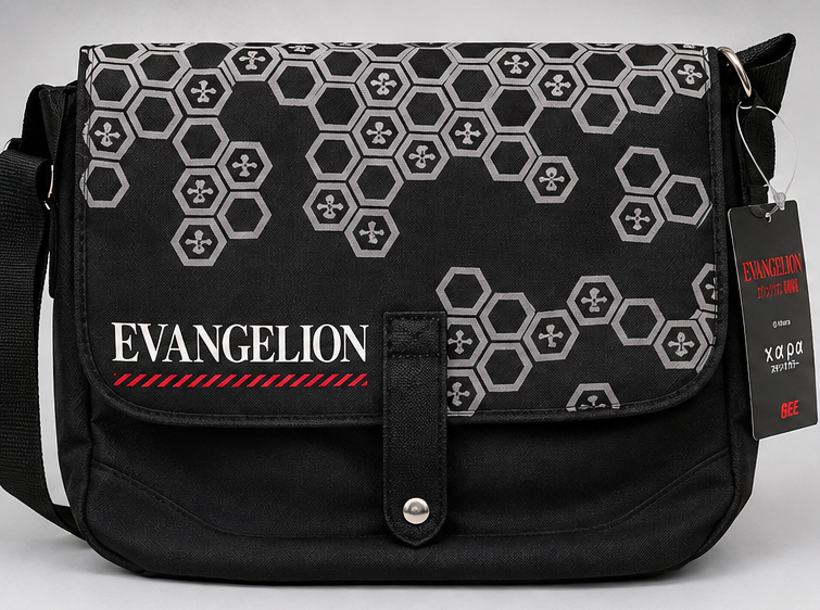 Evangelion Great Eastern Entertainment Black Messenger Shoulder Bag Official Anime
