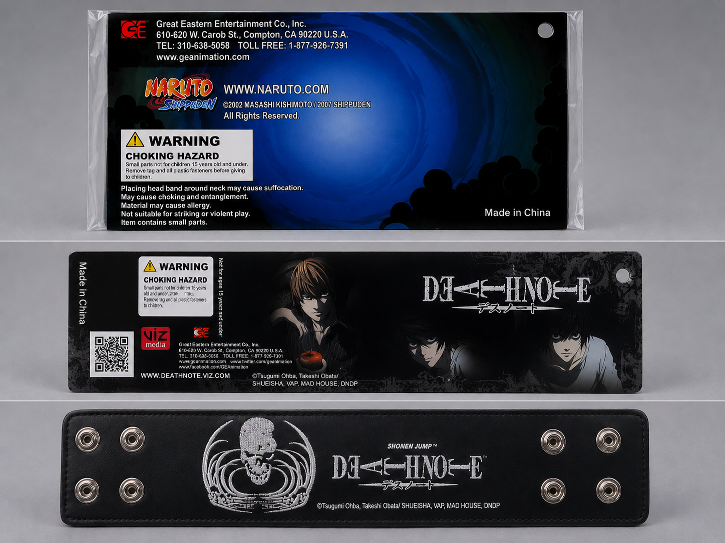 Death Note Black Adjustable Wristband / Cuff – Skull Design