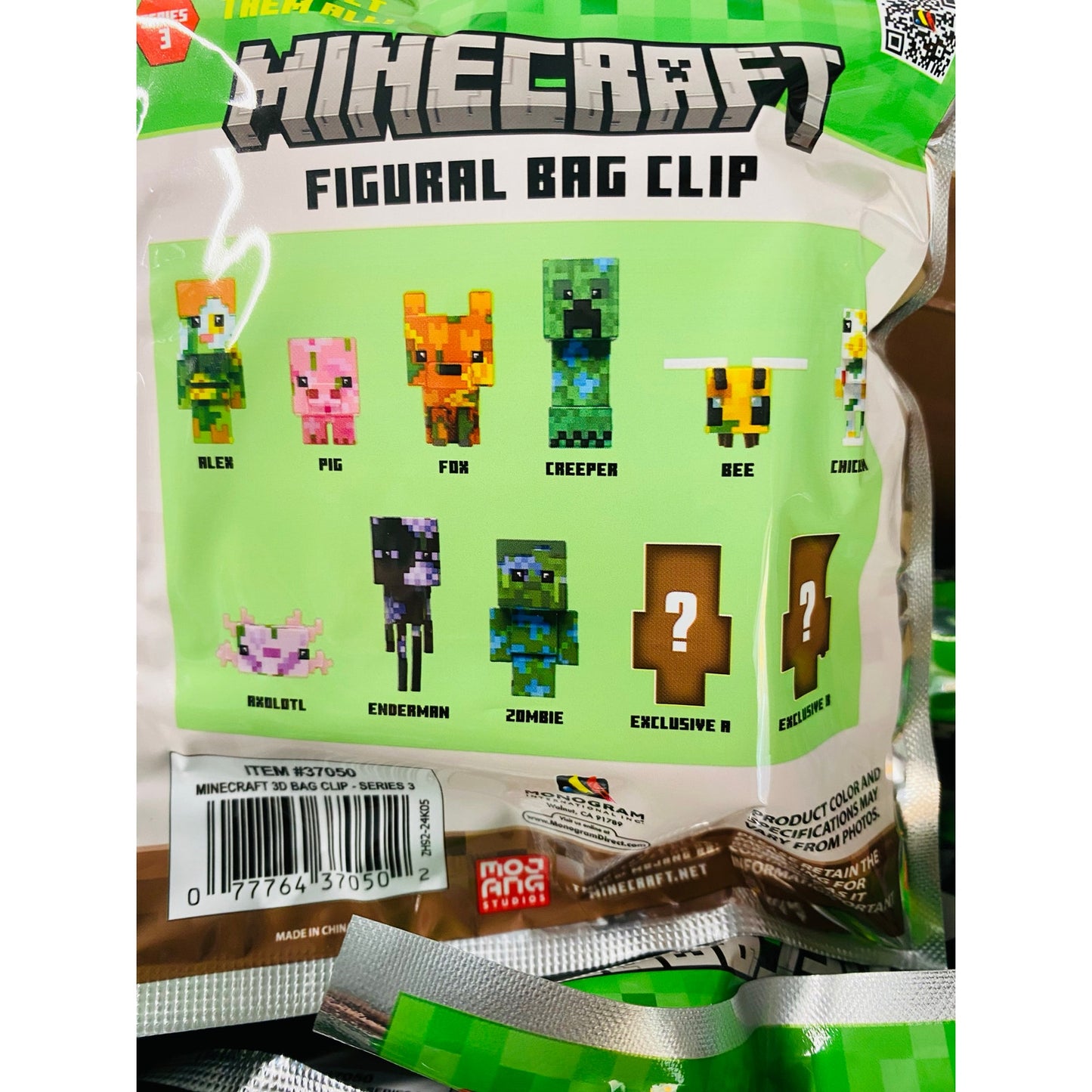 Minecraft Series 3 3D Foam Bag Clip