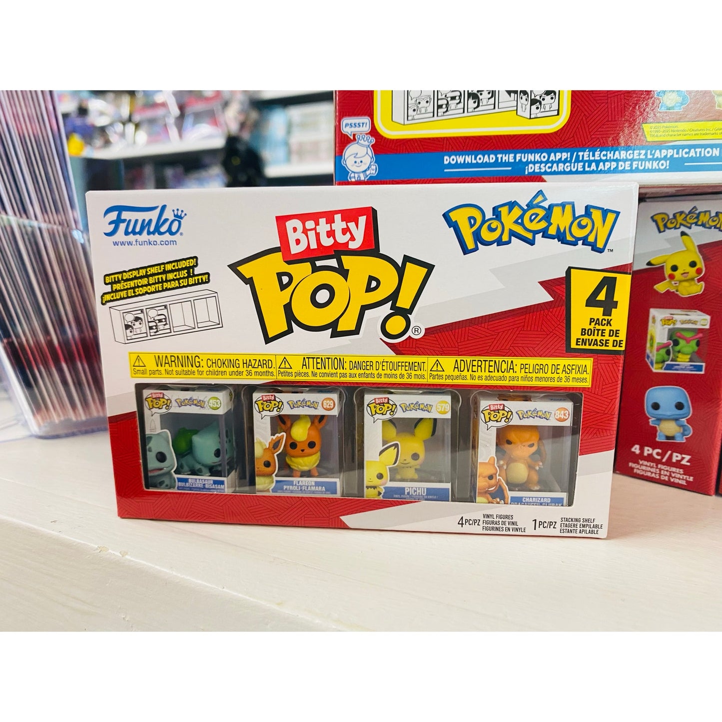 Funko Bitty POP Pokemon 4pk Flareon Bulbasaur Charizard Pichu