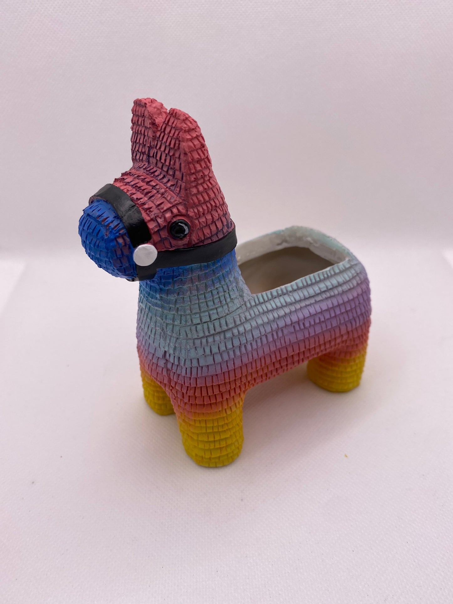 Mini macetero con forma de llama arcoíris