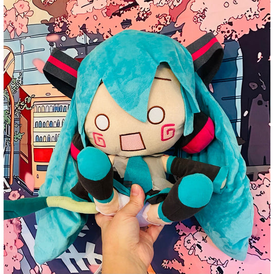 Officiel Hatsune Miku bedøvet ansigt m/ porre/grøn løg plys SEGA