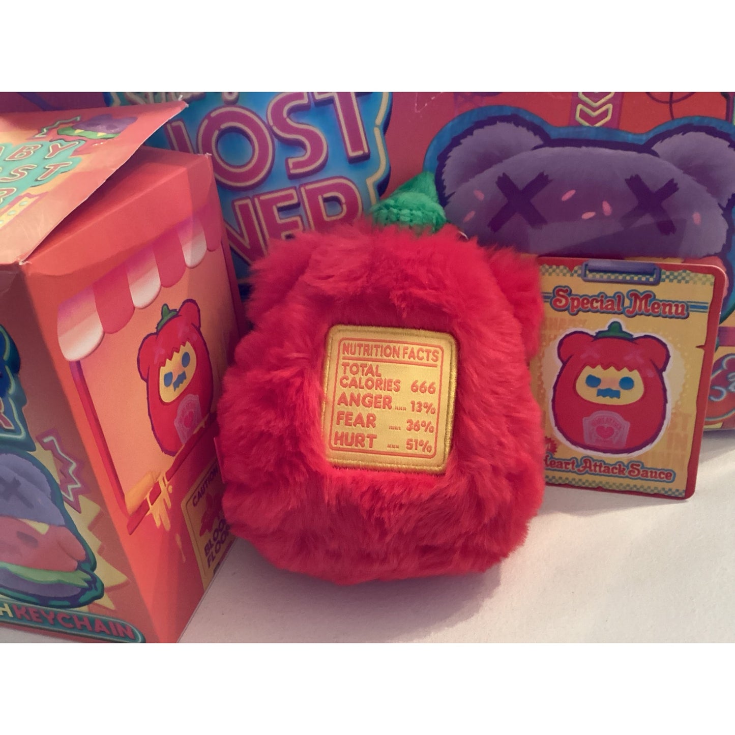 F.Un x Shinwoo Strange Ghost Diner Plush Keychain Blind Box “Heart Attack Sauce”