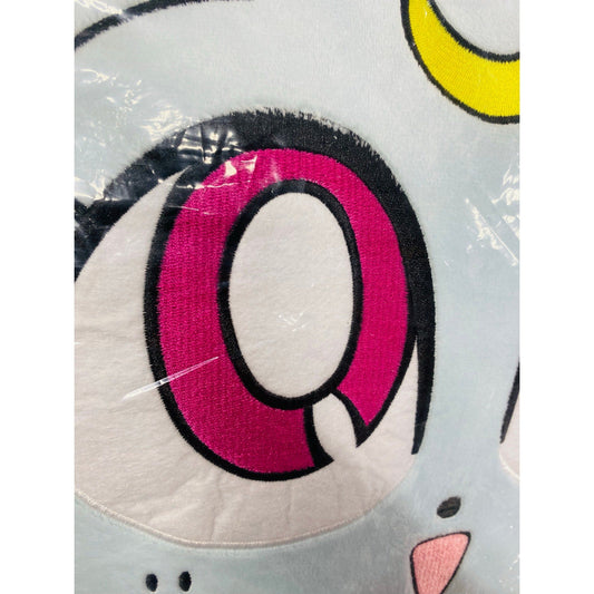 Close-up of the high-quality embroidered pink eye on the Diana Sailor Moon plush pillow