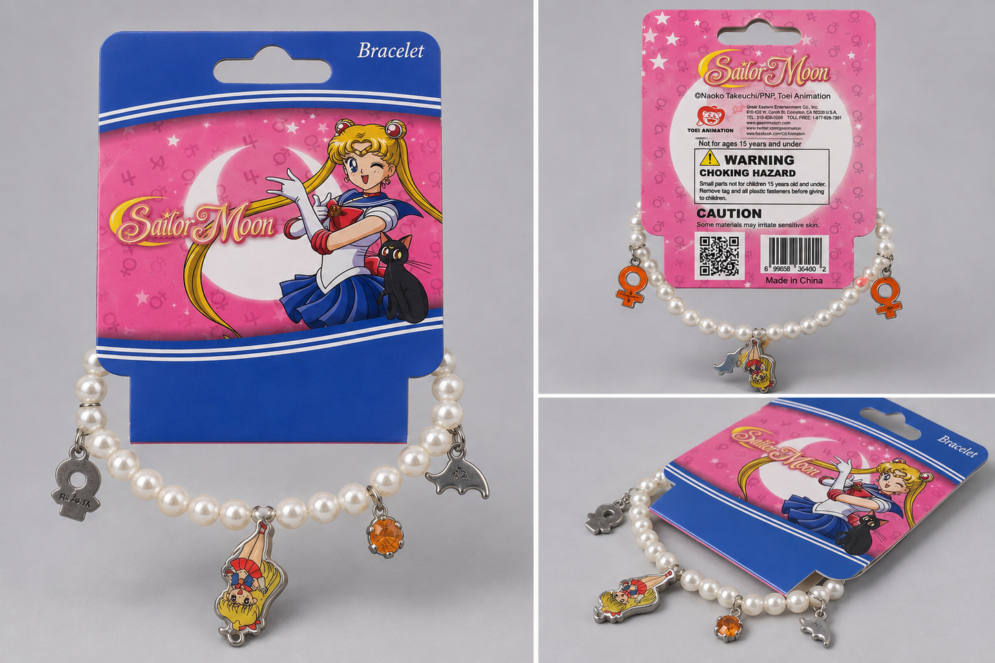 Sailor Moon Pearl Charm Bracelet