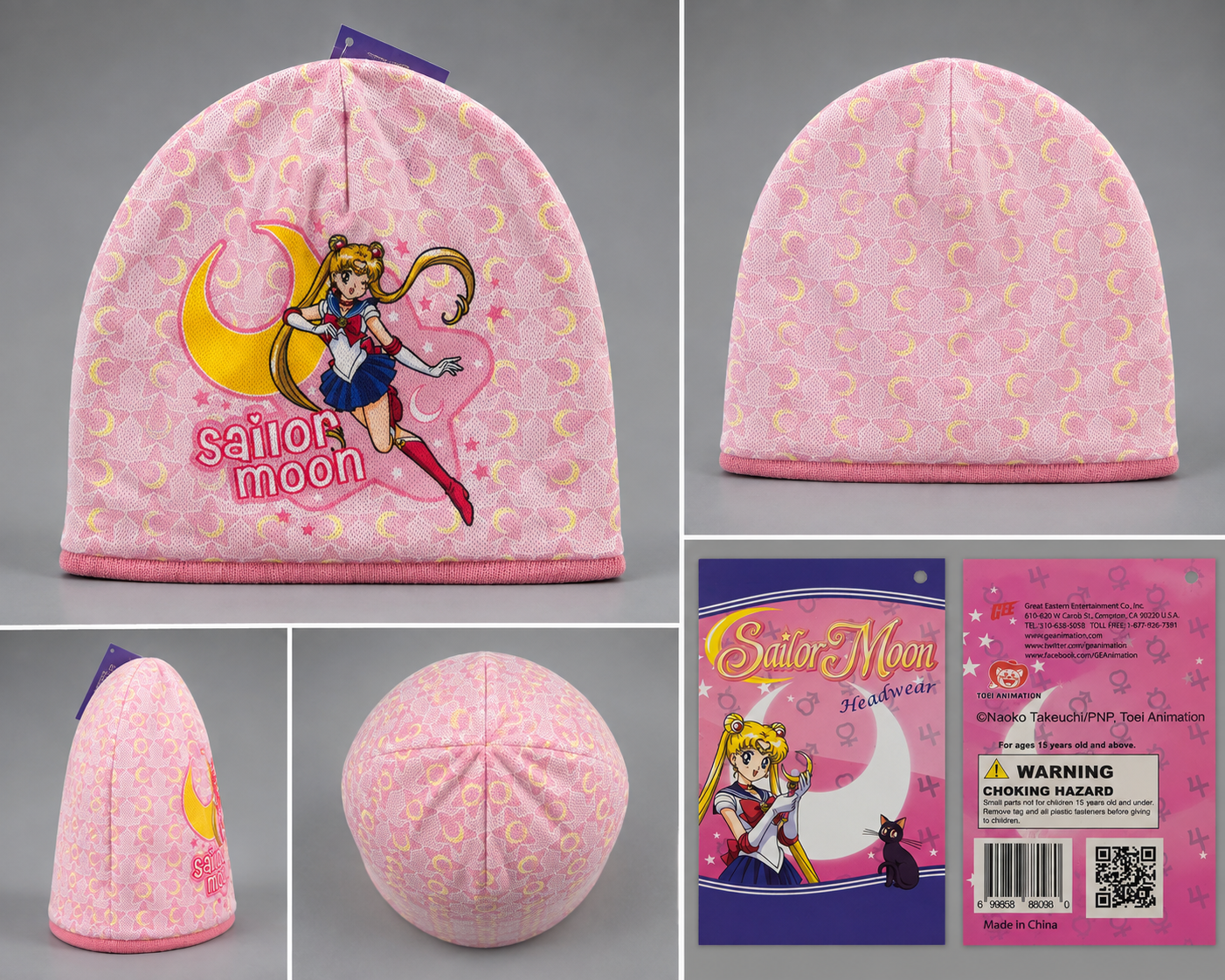 Sailor Moon Pink Crescent Moon Beanie