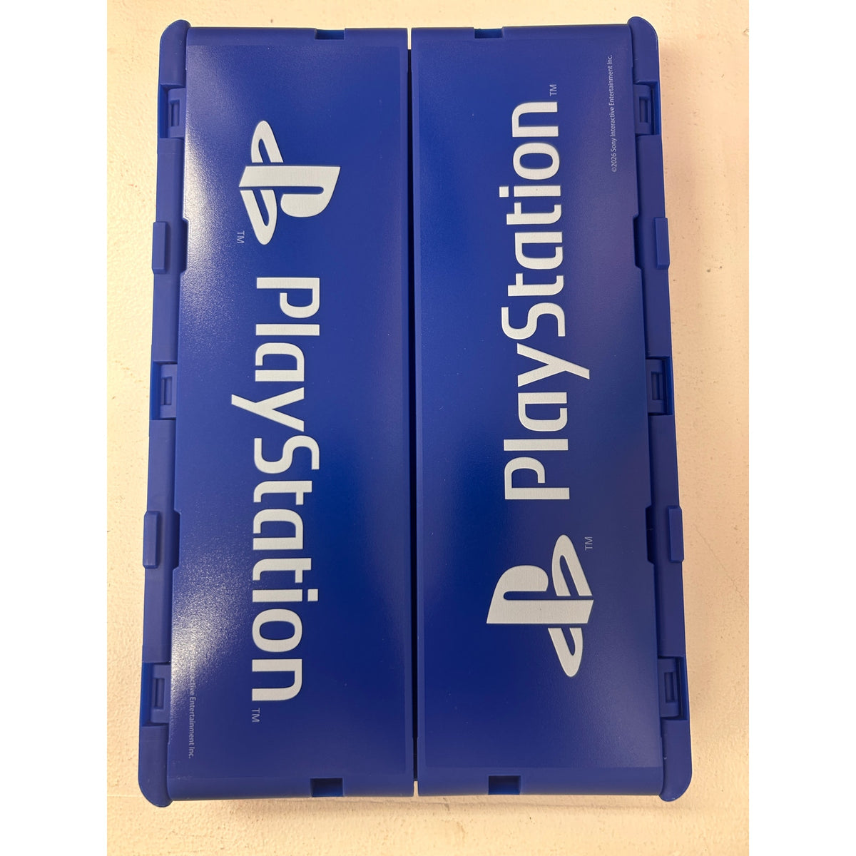 PlayStation Blue Folding Storage Crate with Lid – Press Start Design