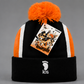 Haikyuu!! Karasuno High Pom-Pom Beanie – Black, Orange & White