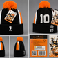 Haikyuu!! Karasuno High Pom-Pom Beanie – Black, Orange & White