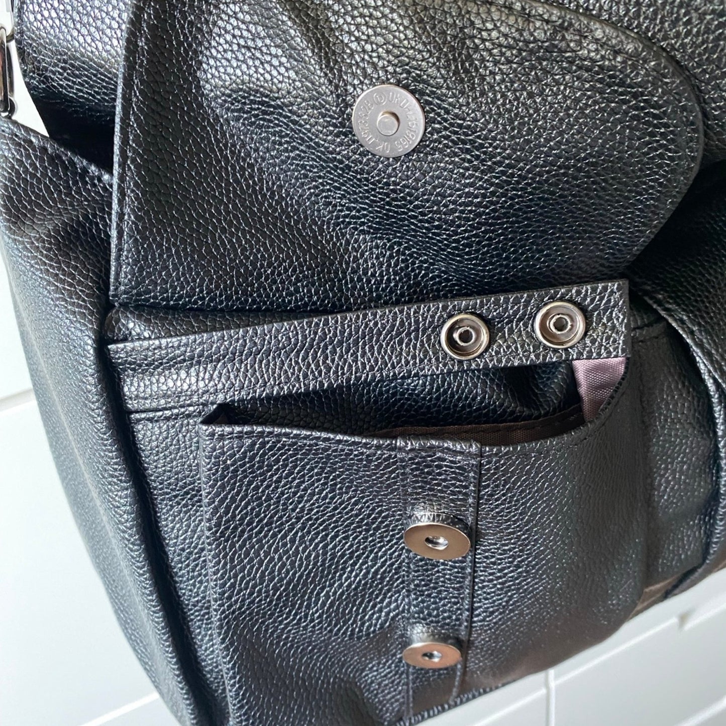 Faux Leather Biker Skull Studded Bag