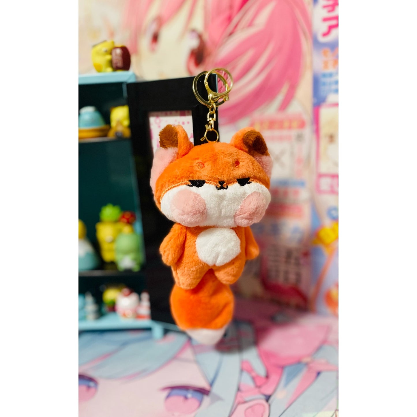 Kawaii Chibi Red Fox Plush Keychain Bag Clip