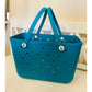 Extra Large Turquoise Beach Bag Jibbitz Charm Tote