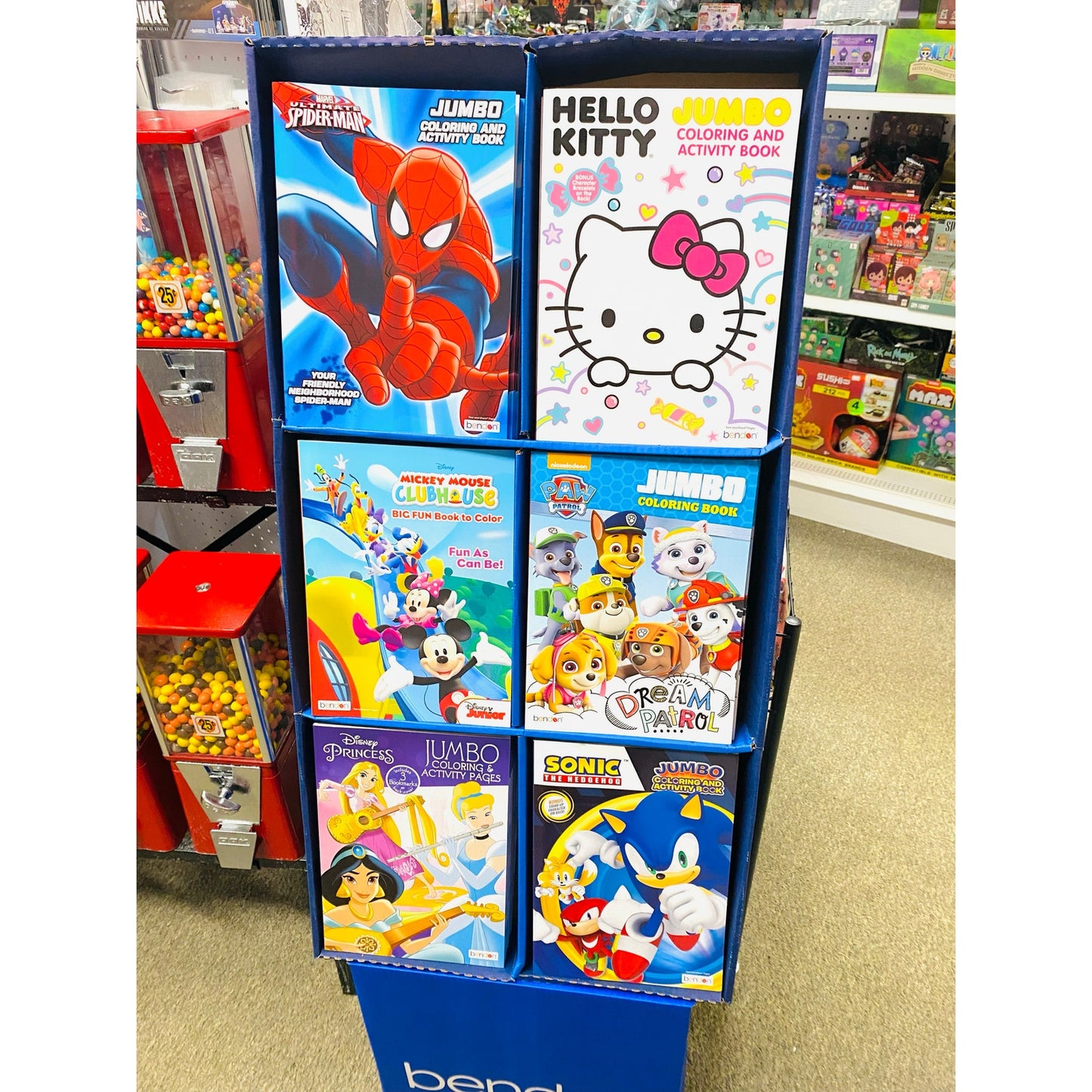 Licensed Coloring Books On Floor Display