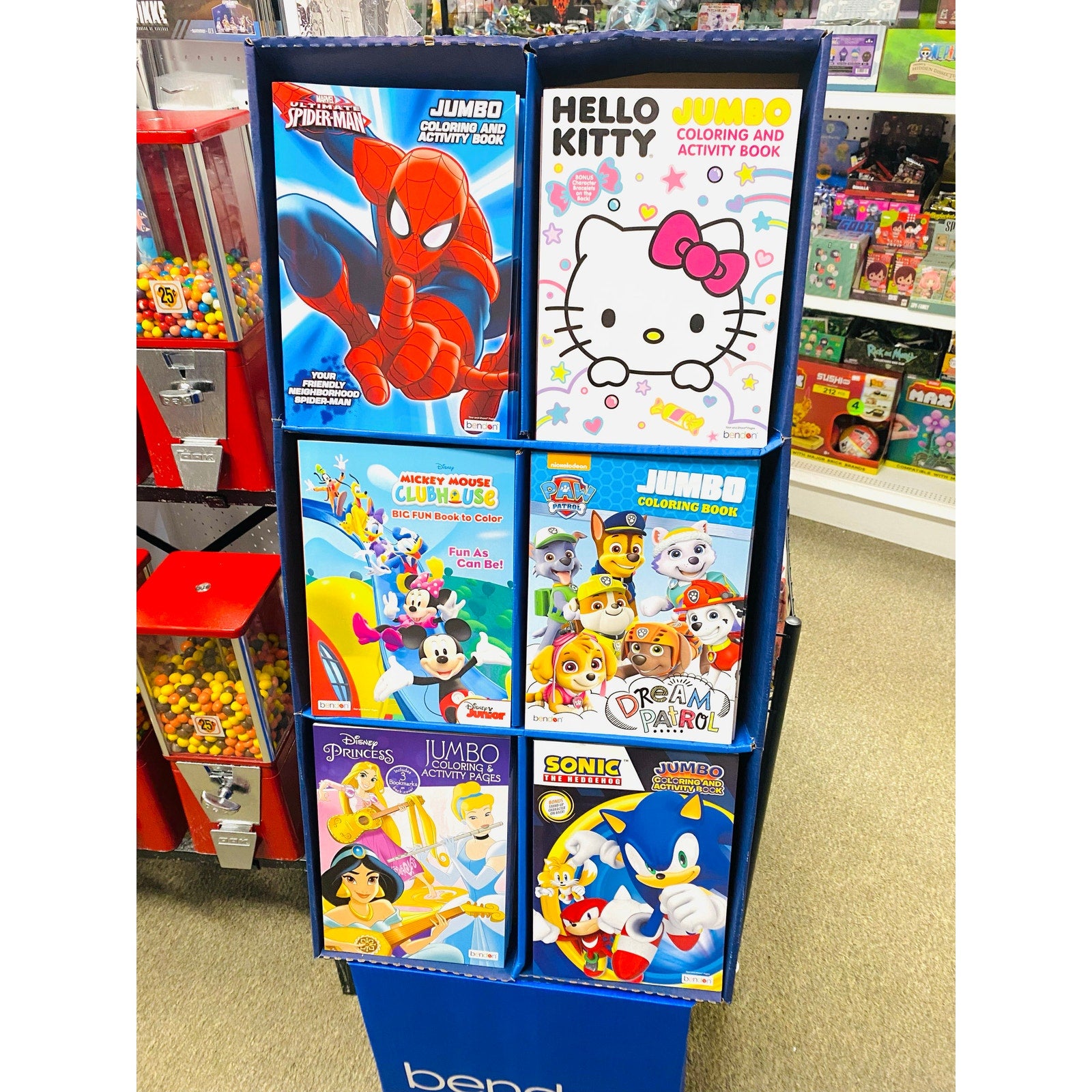 Licensed Coloring Books On Floor Display