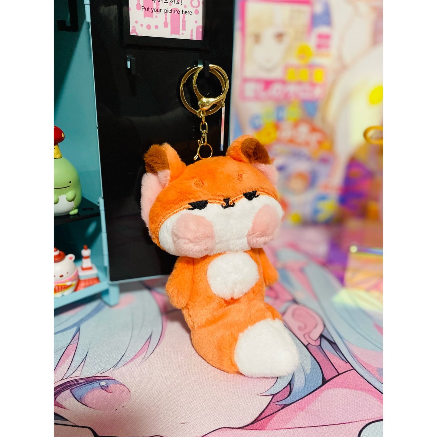 Kawaii Chibi Red Fox Plush Keychain Bag Clip