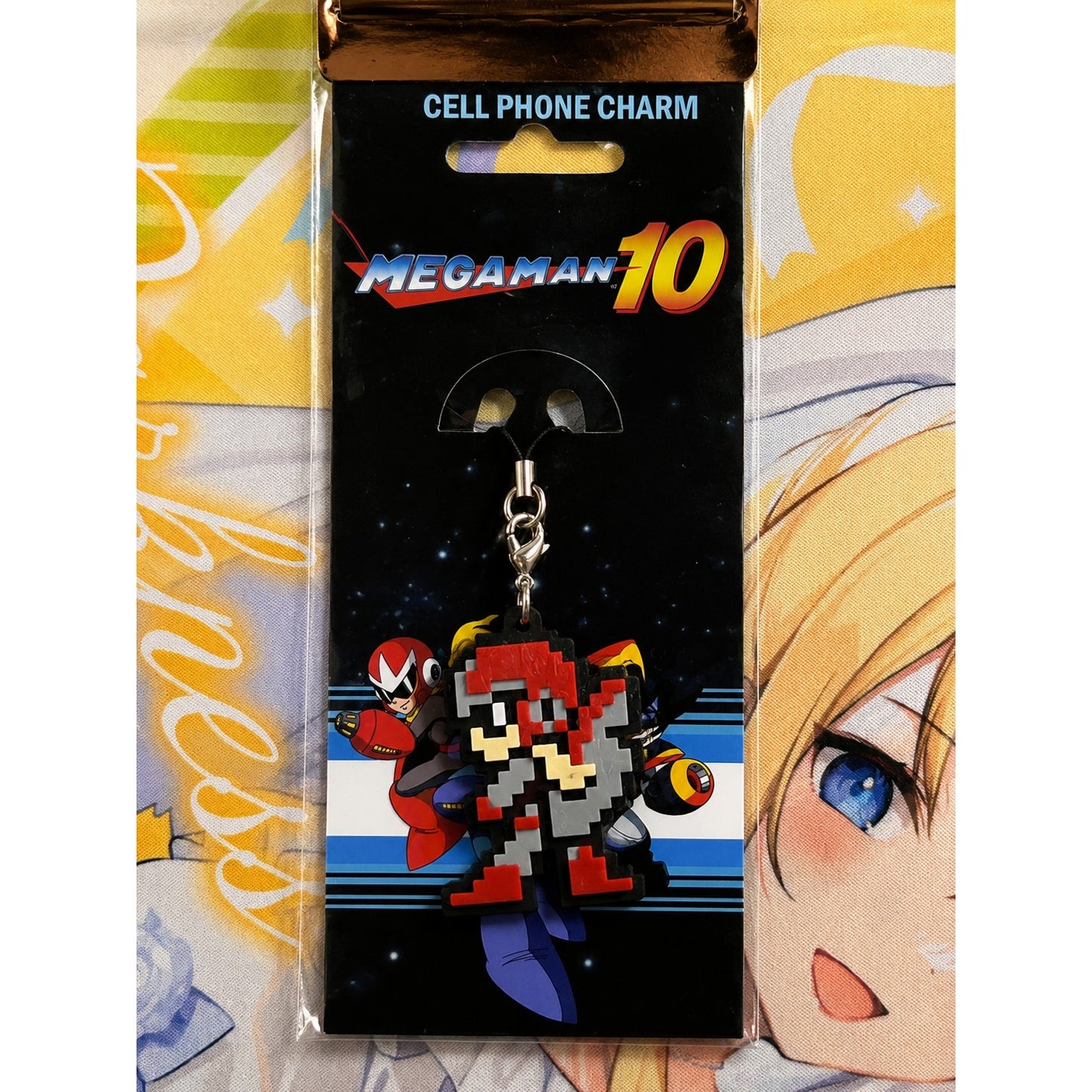 Mega Man 10 Pixel Art Cell Phone Charm –Proto Man 8-Bit