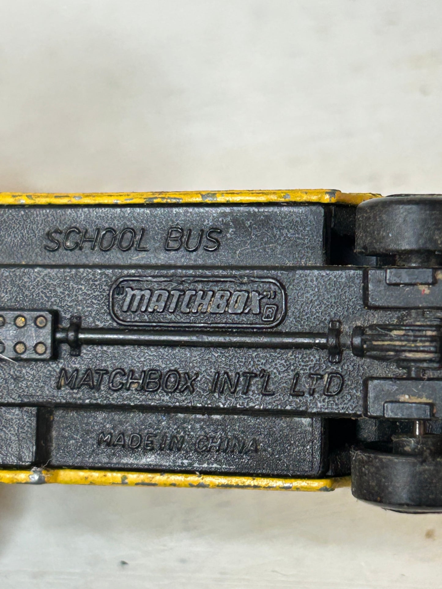 Vintage Die-Cast Yellow School Bus Toy Vehicle