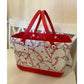 Ekstra stor baseball print strandtaske Jibbitz Charm Tote