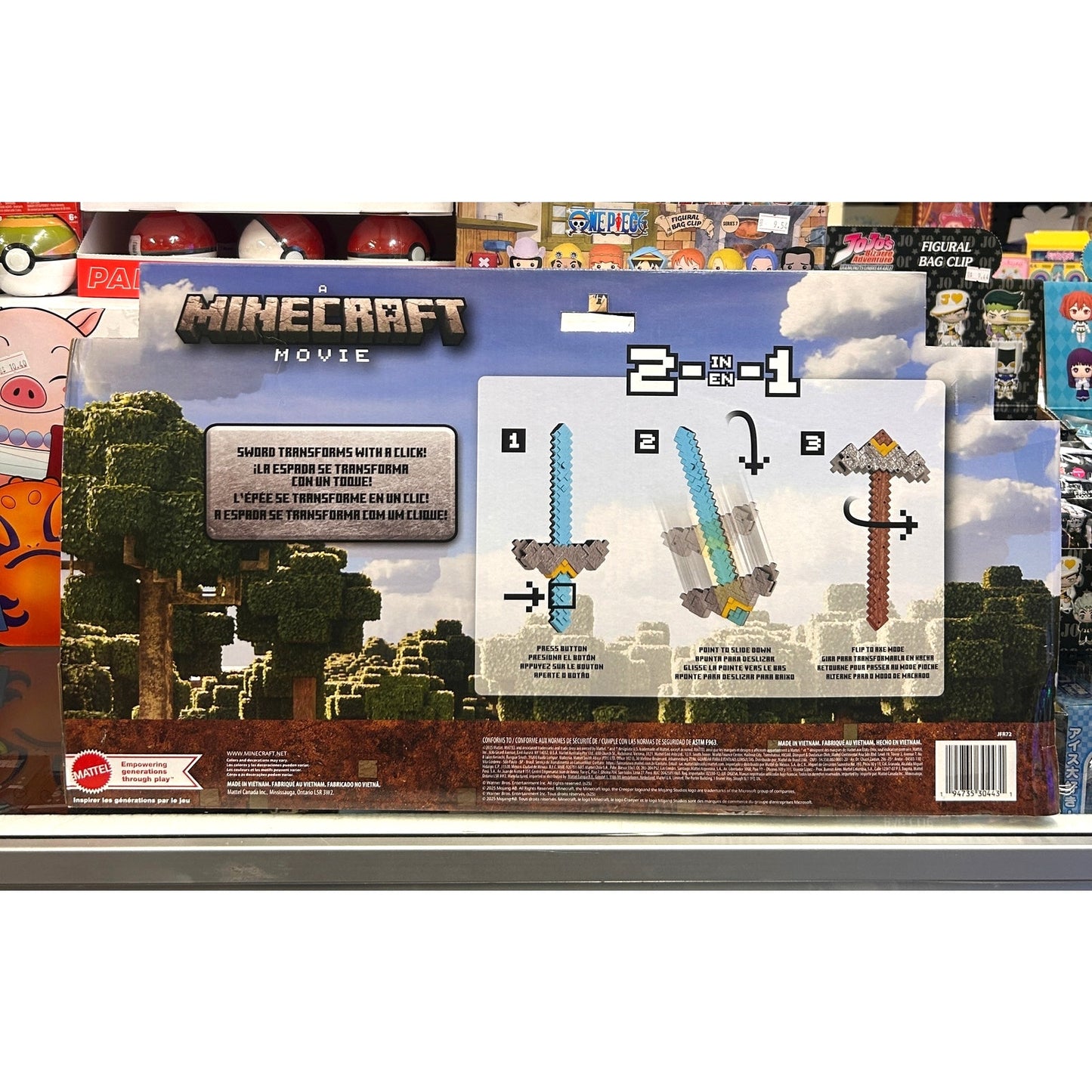 A Mattel Minecraft Movie 2-in-1 Transforming Sword and Pickaxe Rold Play Toy