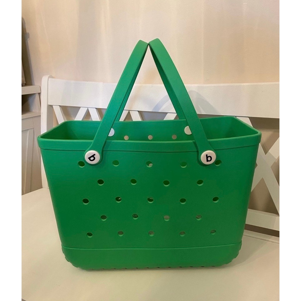 Extra Large Green Beach Bag Jibbitz Charm Tote