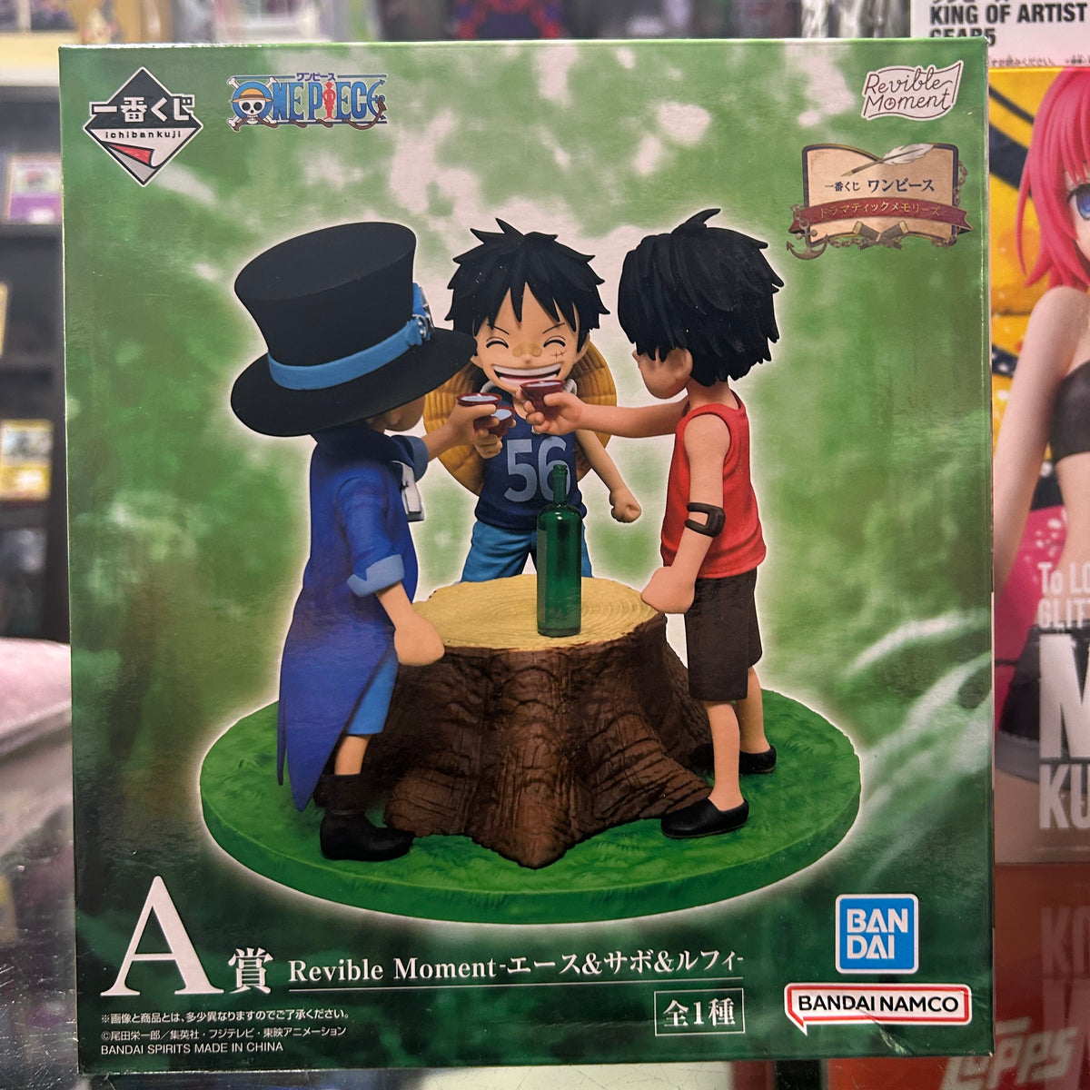 One Piece Ichiban Kuji Revible Moment Ace, Sabo & Luffy Figure – Prize A