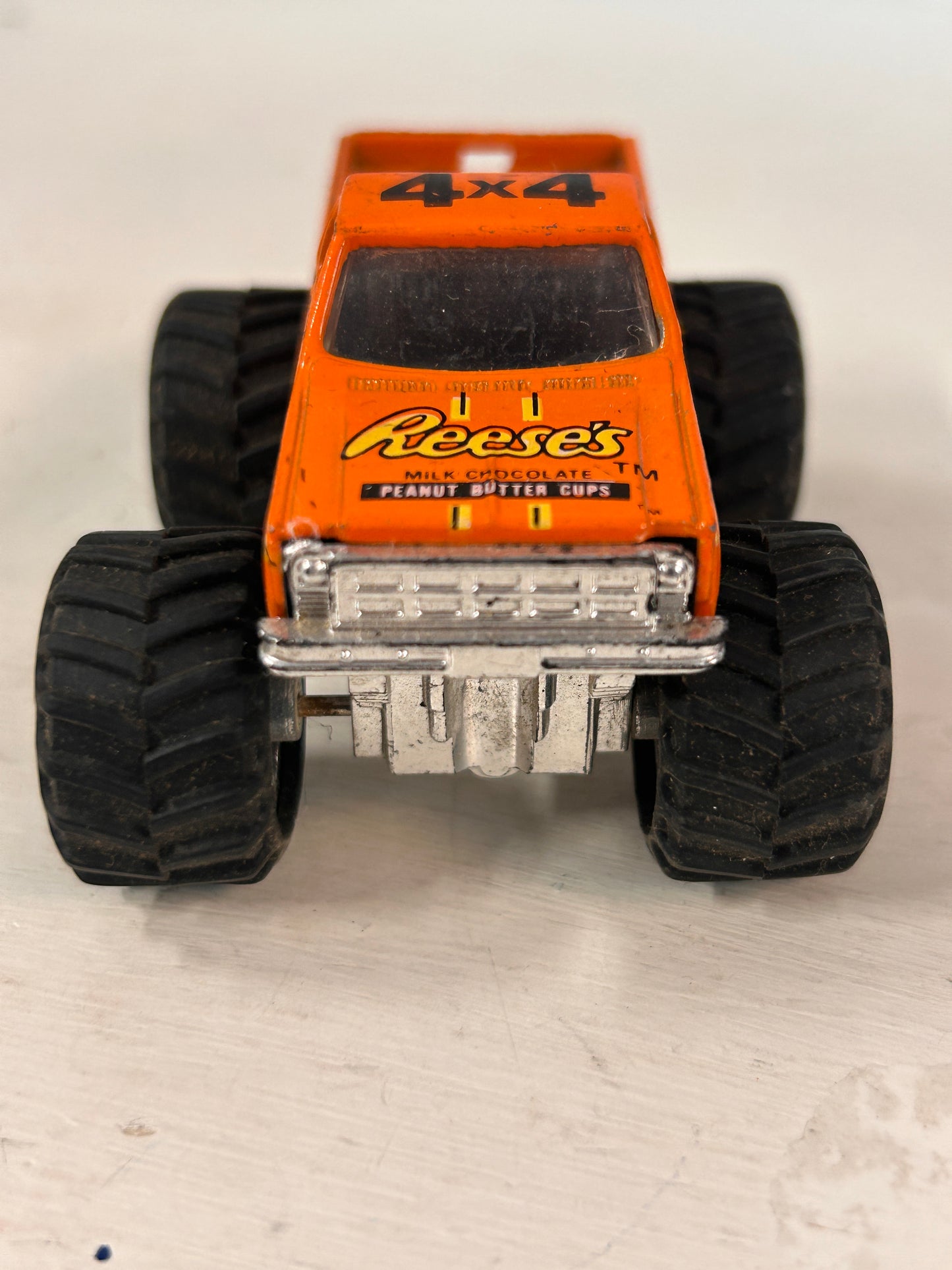 Vintage Hartoy Reese’s 4x4 Monster Truck Die-Cast Toy 1989 Orange Advertising Collectible