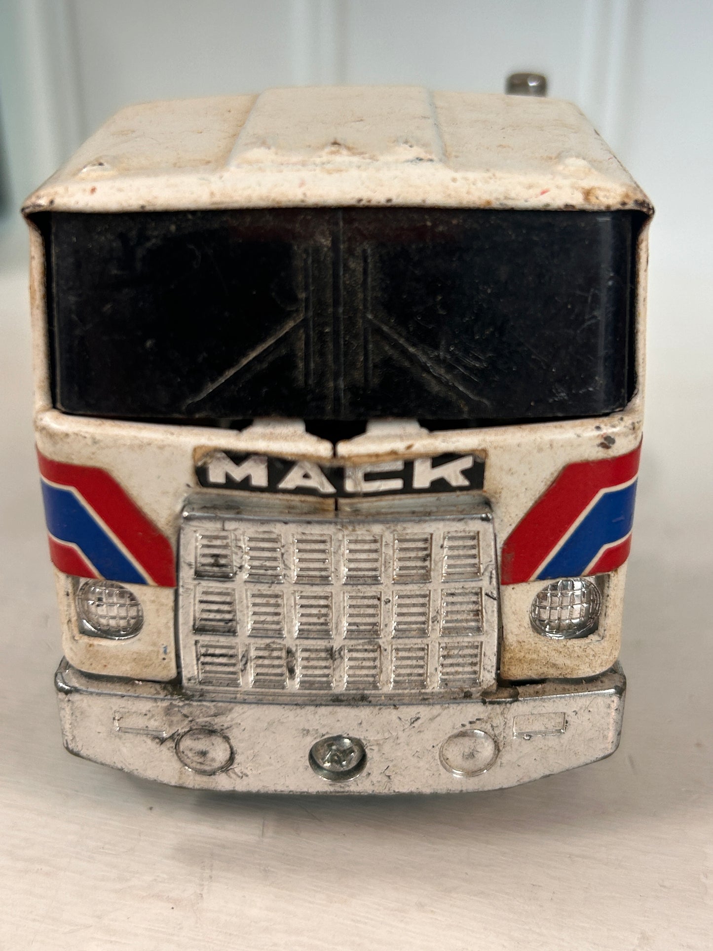 Vintage Buddy L NASA Mack Semi Truck Tractor Toy Japan Red White Blue Collectible