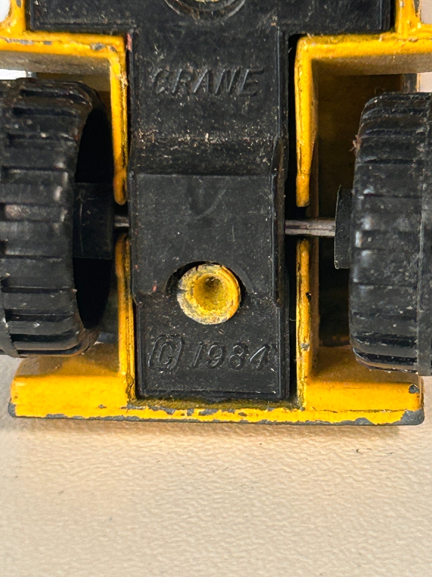 Vintage 1984 Matchbox Mobile Crane Reynolds Crane Hire Yellow Diecast Made in Macao